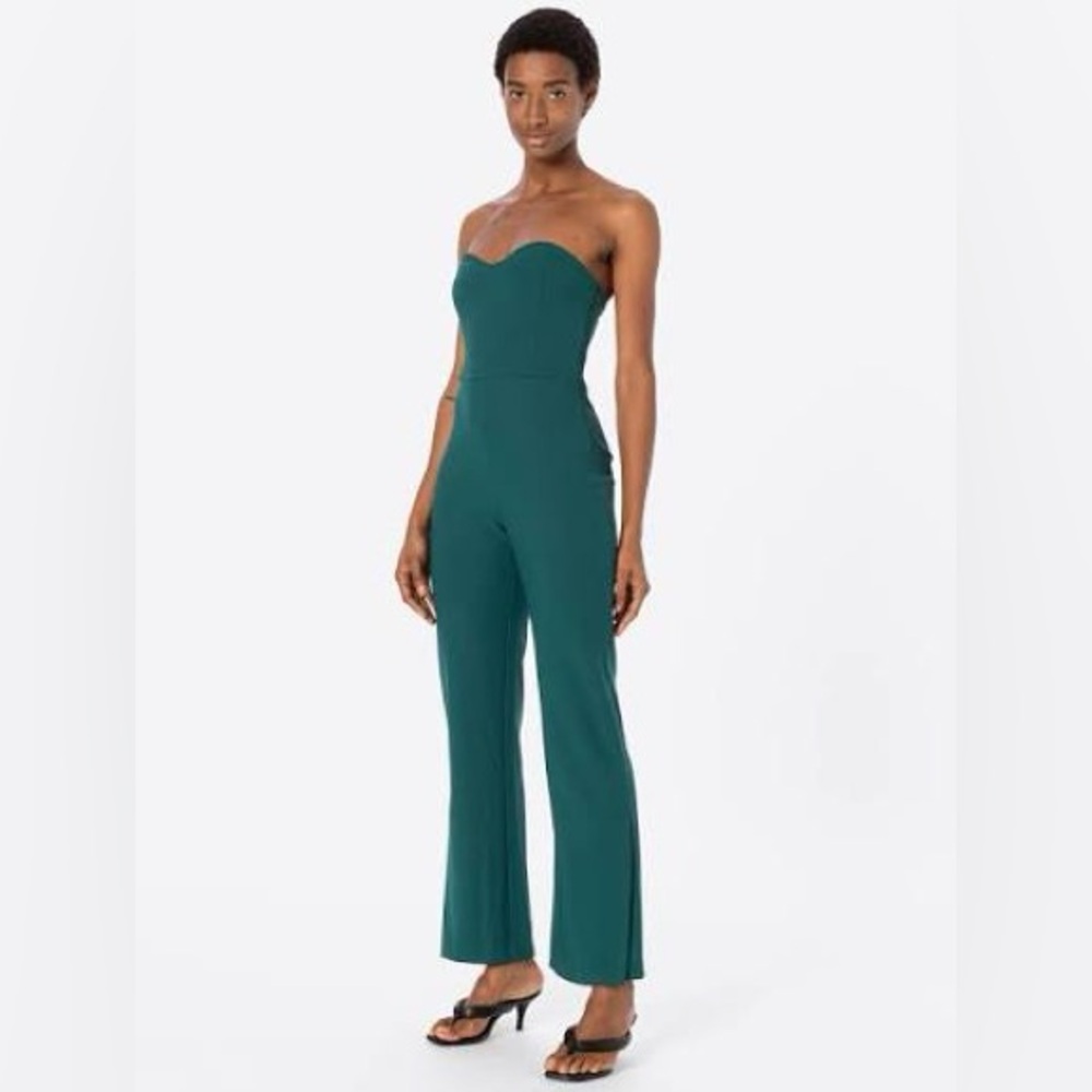 Elegant Teal Strapless Jumpsuit